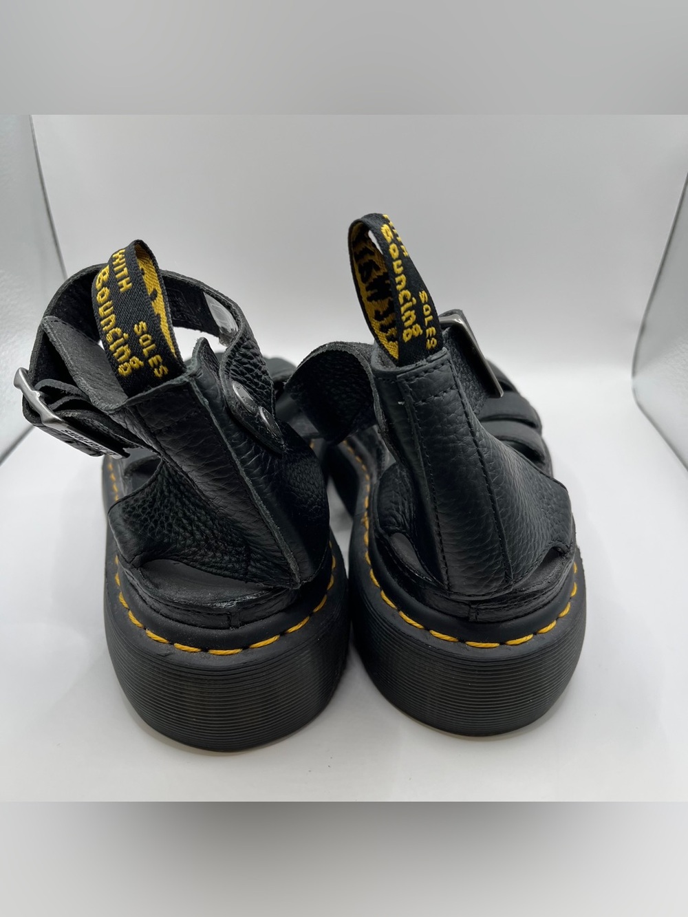 Dr. Martens CLARISSA II QUAD LEATHER PLATFORM SANDALS size 8 black - Picture 7 of 10